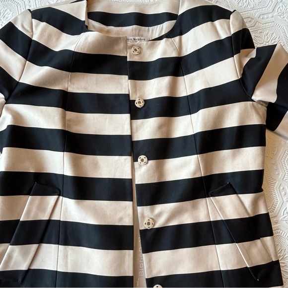 Bianca Nygard Striped Longline Blazer Sz 8P EUC - Picture 3 of 12